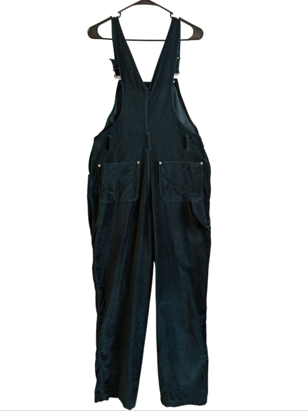 Vtg Newport News Cotton Overalls Green Velvet 90s Grunge Bibs Skater Y2K Sz 6